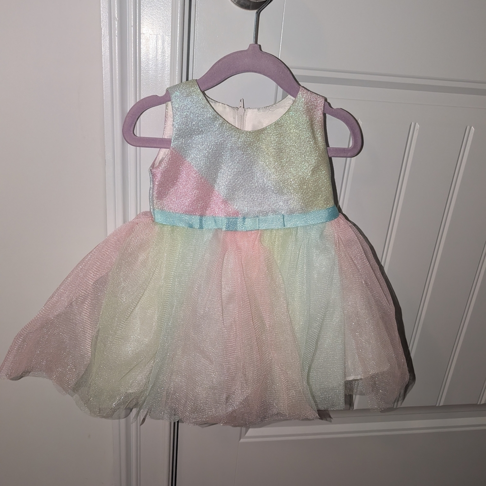 Pink and Blue Dance Dress with Tutu Skirt